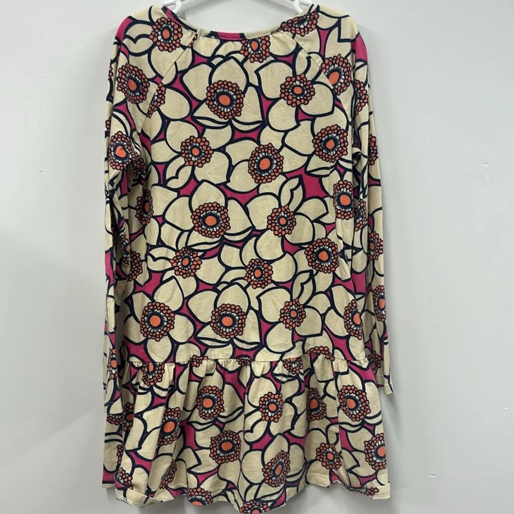 Oshkosh girl pink cream orange floral long sleeve dress 8